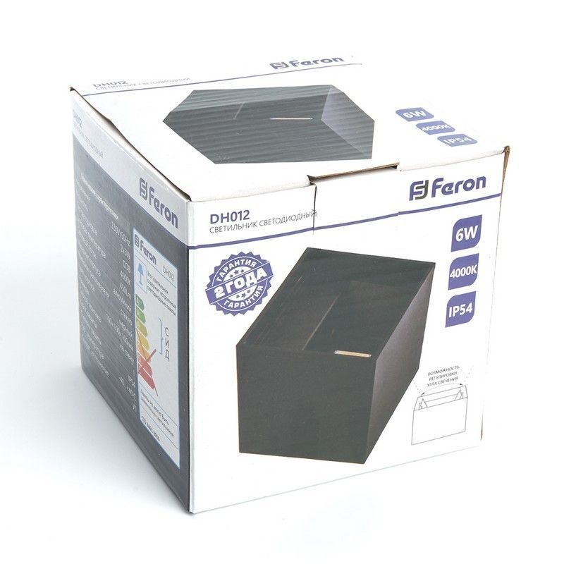 Уличные настенные светильники Светильник уличный светодиодный Feron DH012 2*3W 450Lm 4000K черный 11870 