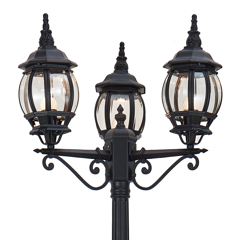 Уличные светильники столб Уличный светильник Feron 8115 столб 3*100W E27 230V, черный 11214 