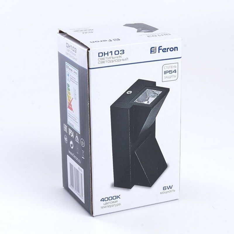 Уличные настенные светильники Светильник уличный светодиодный Feron DH103 2*3W 400Lm 4000K черный 06316 