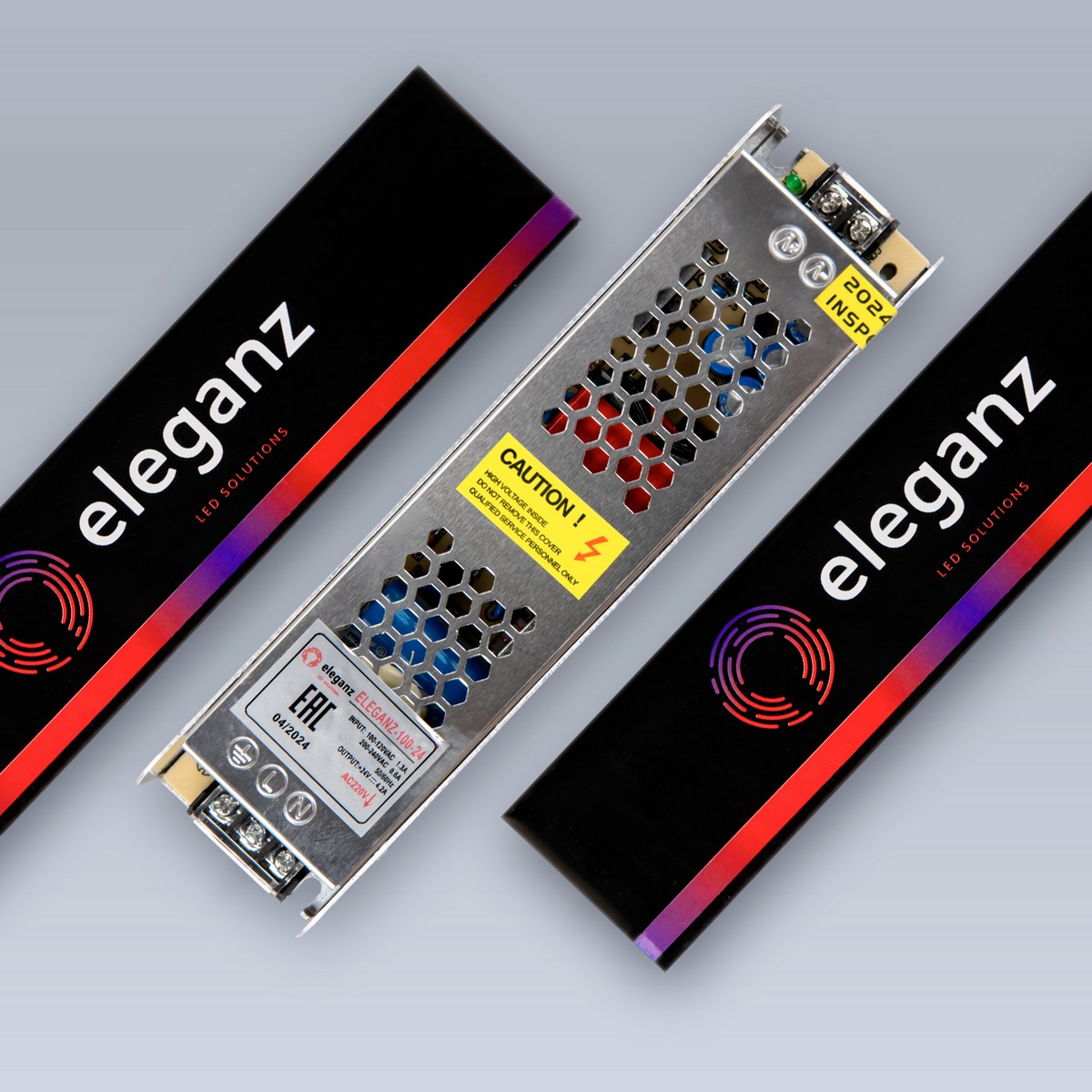 Блоки питания для светодиодной ленты Блок питания для светодиодной ленты Eleganz 24V 100W IP44 узкий 139х47х21мм EL-0008 