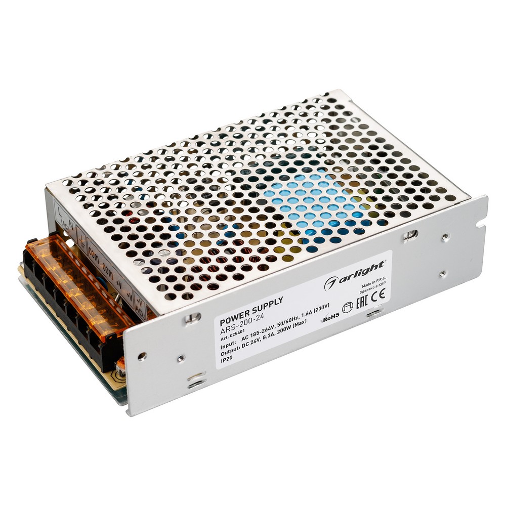 Блоки питания для светодиодной ленты Блок питания Arlight ARS-200-24 (24V, 8.3A, 200W) (IP20 Сетка, ) 025401 