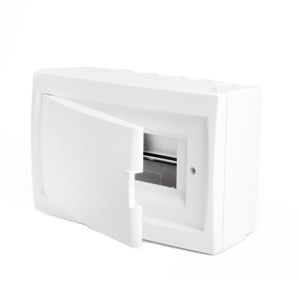 Пластиковые боксы и щиты Stekker Бокс настенный STEKKER EBX50-3/08-20 8 модулей белый пластик серия Standart 49643