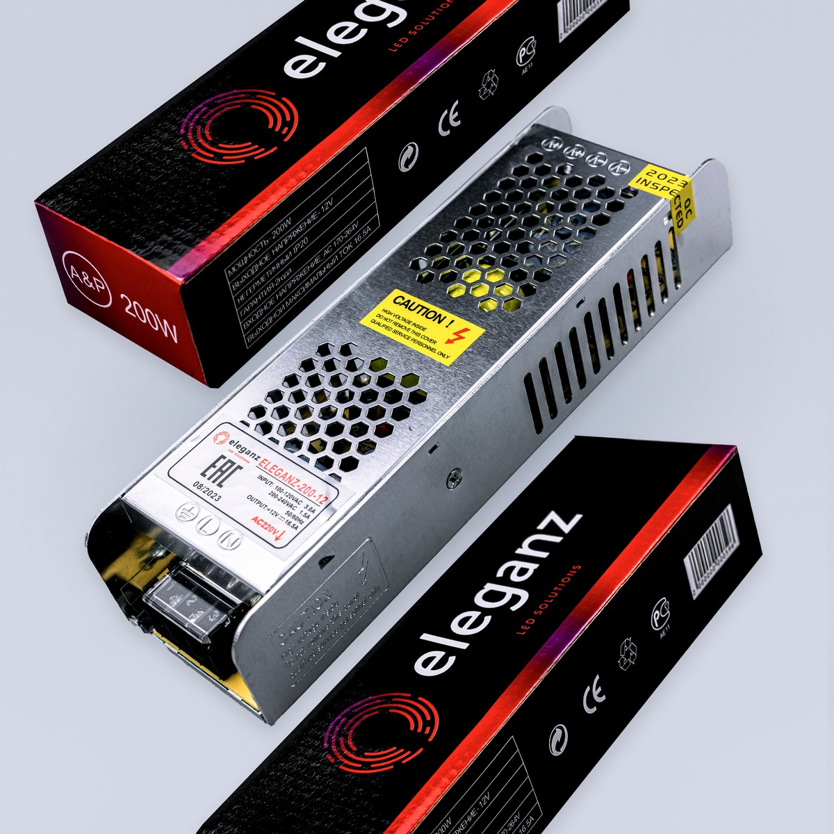 Блоки питания для светодиодной ленты Блок питания для светодиодной ленты Eleganz 12V 200W IP20 узкий 1108 