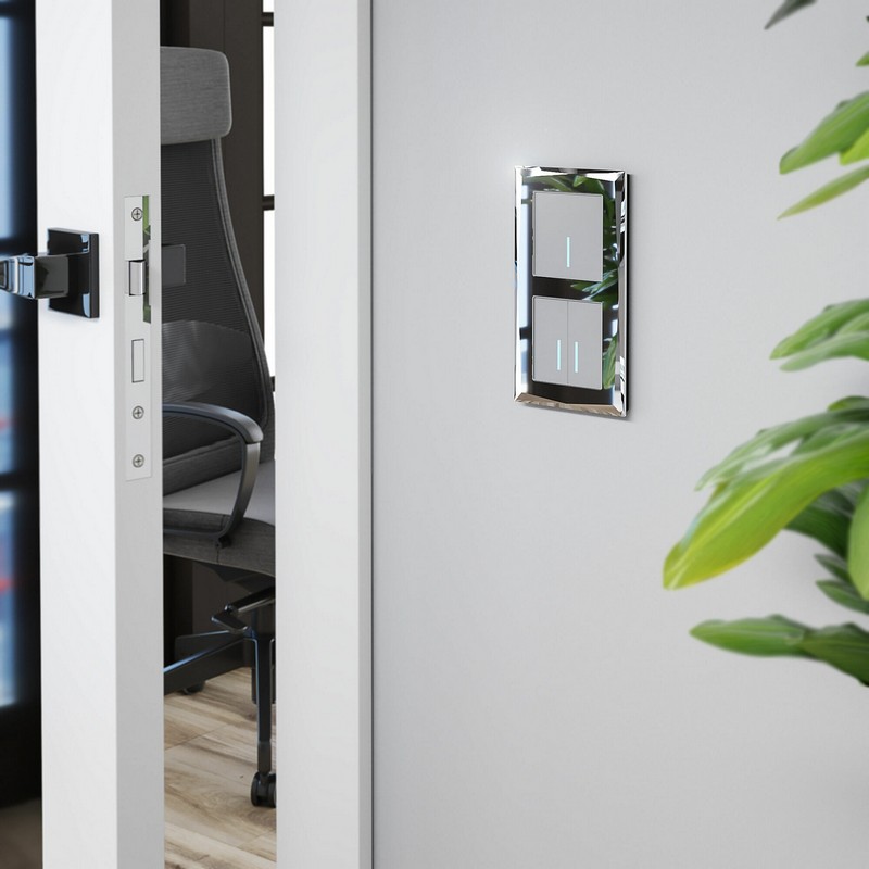 Werkel Серебряный механизмы Сенсорный Выключатель Werkel двухклавишный с подсветкой 1000 Вт (серебряный) W4520006