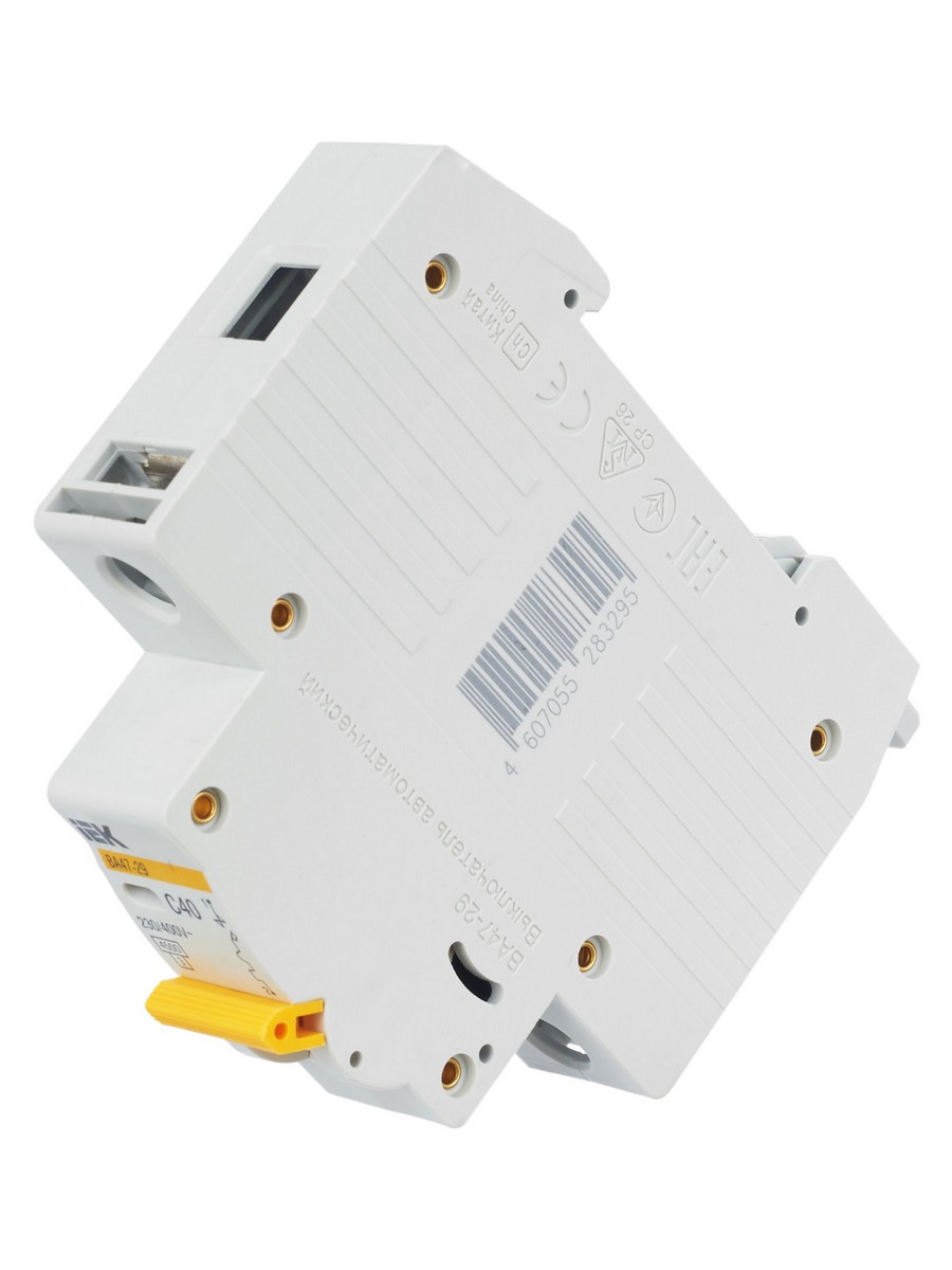 1 полюсные (однополюсные) Автоматический выключатель IEK KARAT ВА47-29 1Р 40А 4,5кА х-ка С MVA20-1-040-C 