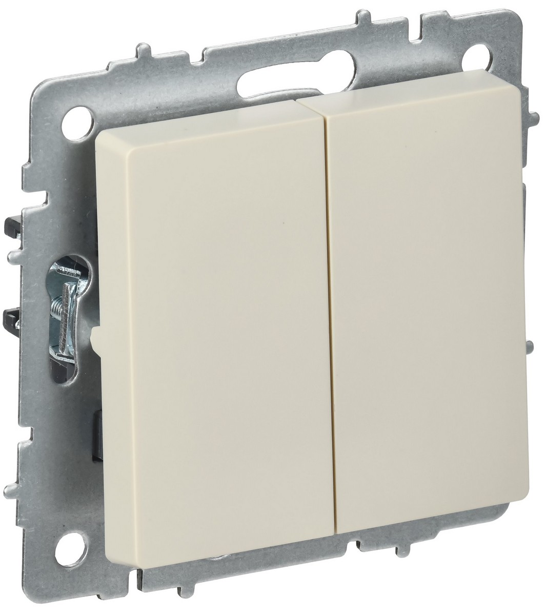 IEK Brite Бежевый Выключатель IEK BRITE Бежевый 2-кл. перекрестный 10А ВС10-2-3-БрКр